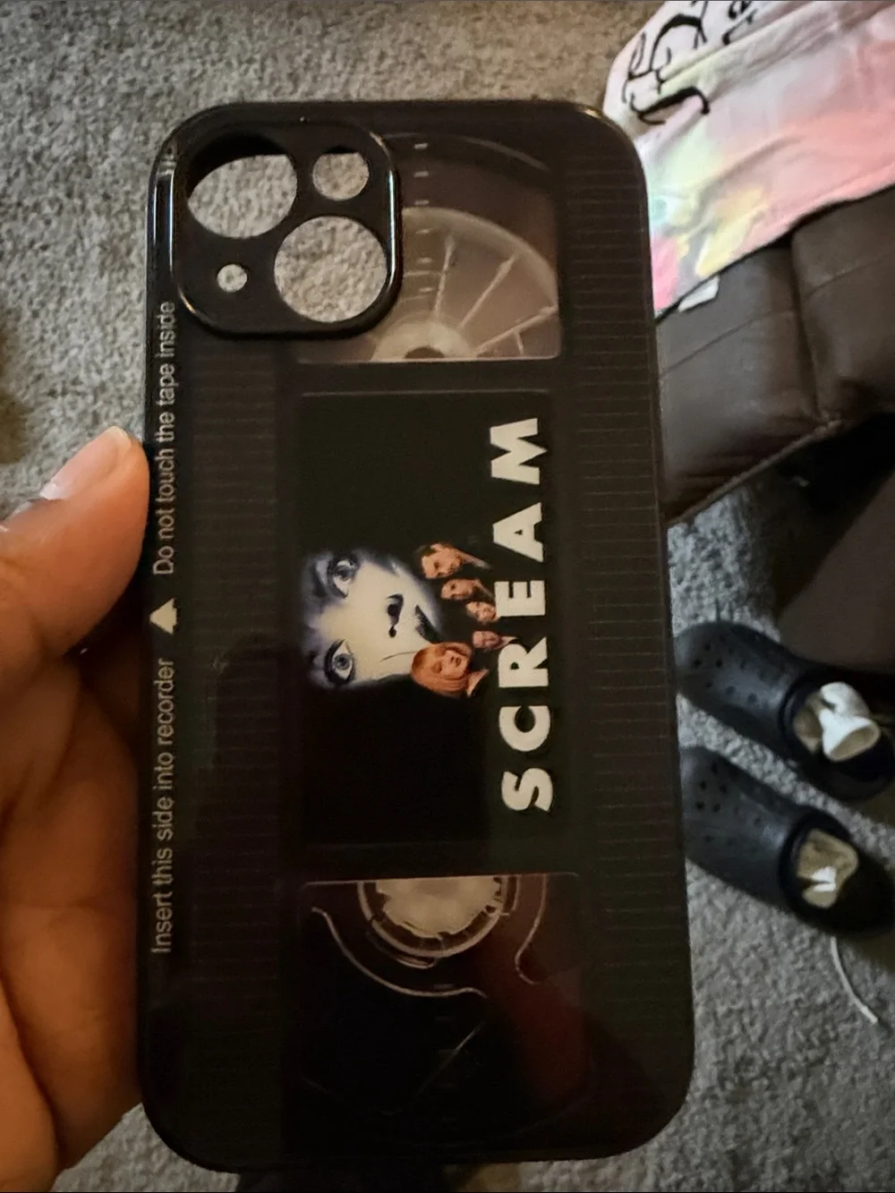 Black Scream VHS Style Phone Case - Unbranded fit for regular iPhone 14,13,15